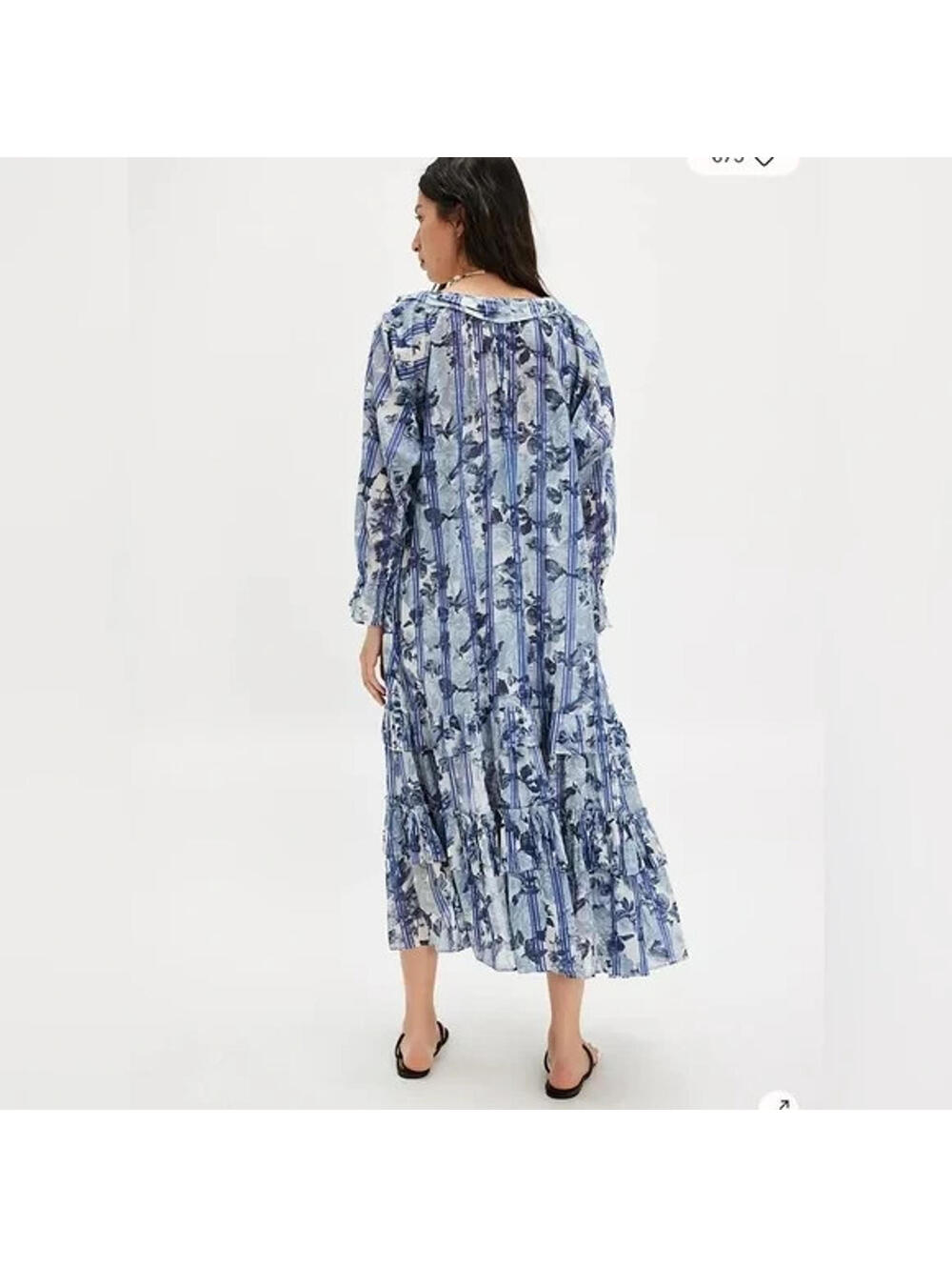 NEW Free People Garden Wonders Long Sleeve Cotton Maxi Dress Sz M  #MD1577 - Picture 3 of 10